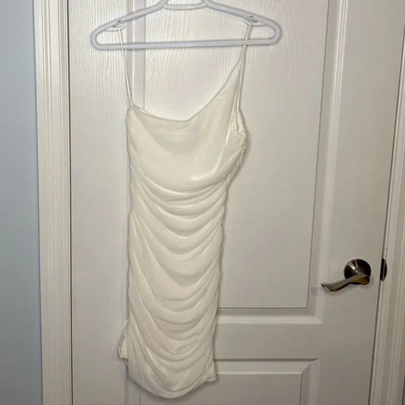 Princess Polly Jocasta White Ruched Mini Dress - Picture 2 of 5